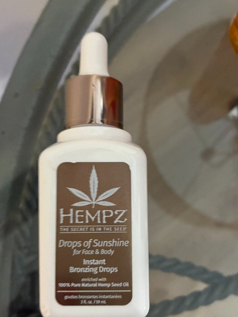 Hempz Bronzing Drops Face Body Dewy Glow Bronzer 2 oz Drops of Sunshine